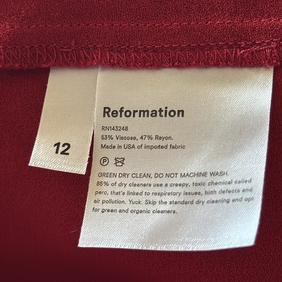 Reformation Lawrence Red Asymmetrical One-Shoulder Cocktail Dress Sz 12 - Picture 10 of 16